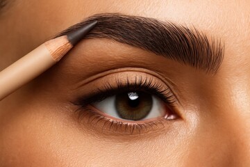 Naklejka premium A Close-Up of Eye Makeup Application