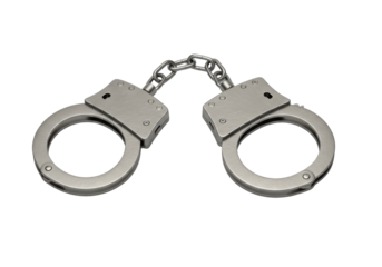 Isolated Metal Handcuffs, Law and Order Justice Symbol 3D Render