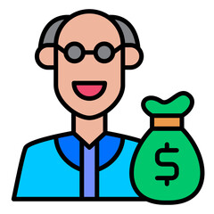 Long-Term Pension Security Icon