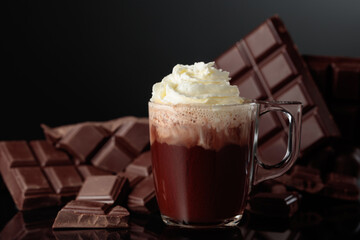 Hot chocolate with whipped cream.