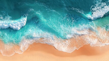 Aerial view of a beach with turquoise waves (1)