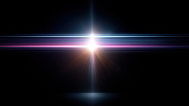 Bright Central Light Effect With Colorful Streaks
