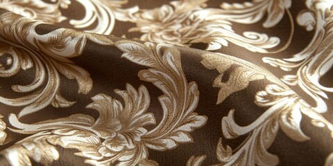 Seamless brown and gold damask pattern background vector illustration. Vintage wallpaper design with intricate floral ornament for fashion,