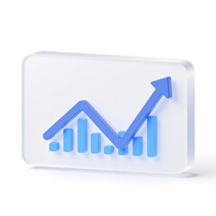 Bar chart with upward trend representing data growth
