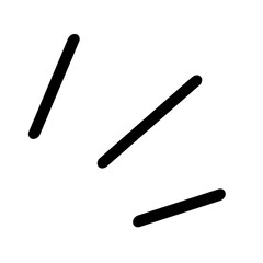注目、気づき、強調、驚きを表すアイコンセット。集中線や漫画のような手書きの装飾。