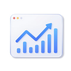 Bar chart with upward trend representing data growth