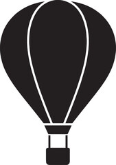 Obraz premium Vector Silhouette of Hot Air Balloon Floating – Minimalist Black Design on White Background