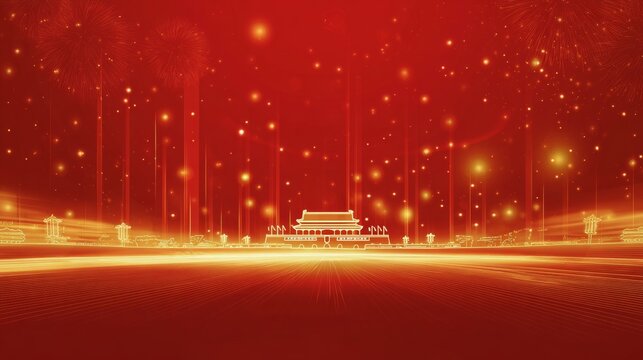 Red festive Chinese style festival celebration background