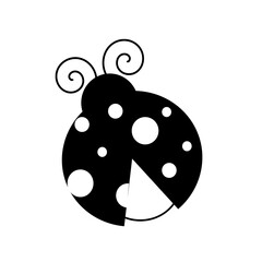 Black silhouette ladybug illustration with dotted wings insect design