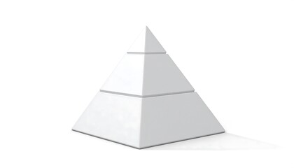 Simple white pyramid on white background