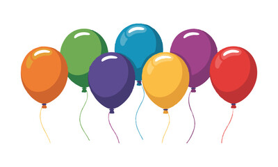 Modern Vector illustration of colorful party balloons, A seamless pattern featuring colorful autumn balloons,m easily editable.
