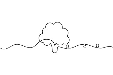Broccoli organic food illustration in continuous one line drawing minimalist vegetable outline vector design
