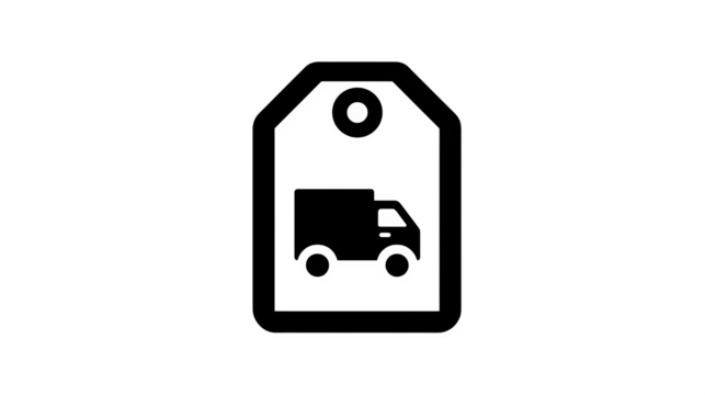 Filled black icon of a secure truck seal tag, white background