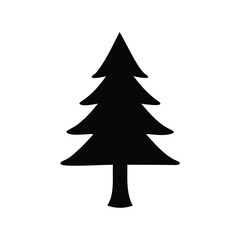Obraz premium Black silhouette of a Christmas tree with a simple and cute design
