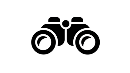 Filled black icon of binoculars for sightseeing, transparent background