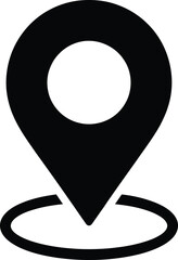 Black Location Pin Icon Pointer Marker Isolated on Transparent Background