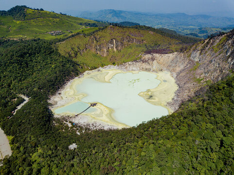 Kawah Putih Crater Lake in Ciwidey, West Java, Indonesia