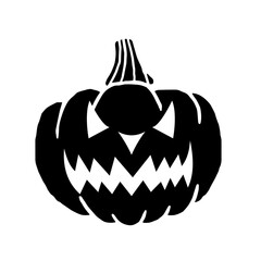 Halloween jack o lantern pumpkin silhouette spooky face vector art