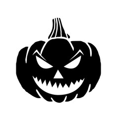 Spooky Halloween pumpkin jack o lantern evil smile vector clipart
