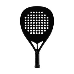 Black paddle racket on transparent background PNG generative AI