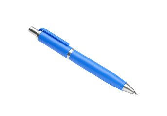 Isolated Blue Ballpoint Pen, Writing Instrument 3D Render