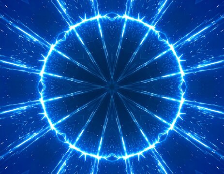 Abstract blue kaleidoscope pattern - Powered by Adobe