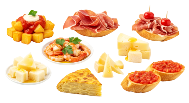 vibrant tapas platter transparent background delicious spanish cuisine