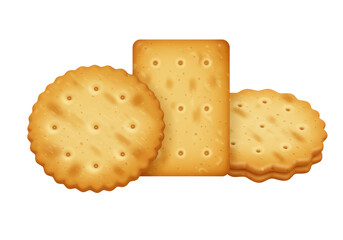 Isolated Assortment of Savory Crackers and Biscuits 3D Illustration