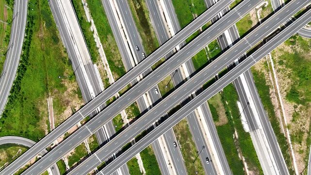 Aerial view bridge intersection between the highway numbers 290 and 304 Nakhon Ratchasima