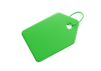 Isolated Blank Glossy Green Price Tag for Custom Sales and Eco Labels
