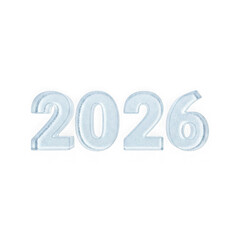 2026 number ice cold frozen winter new year celebration graphic element png image isolated on transparent background