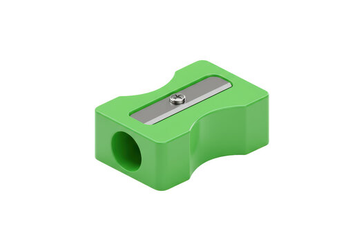 Isolated 3D Render of a Green Pencil Sharpener for School and Office Supplies