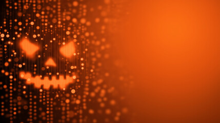 Halloween technology style on orange background