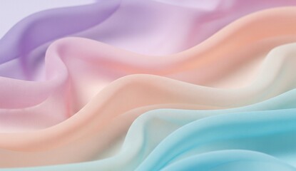 Obraz premium Elegant flowing fabric in pastel colors creates a dreamy, soft, and calming aesthetic for your project