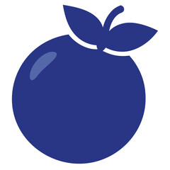vector illustration of a blue fruit silhouette