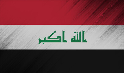 Feeling of patriotism from nation of iraq flag waving