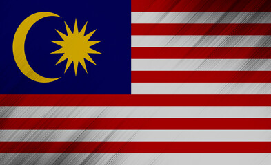 Vibrant strokes create the Flag of Malaysia with textured details