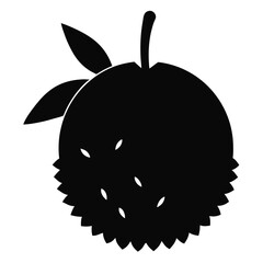 illustration of a  silhouette fruit with leaf