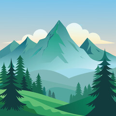 Fototapeta premium mountain landscape with trees
