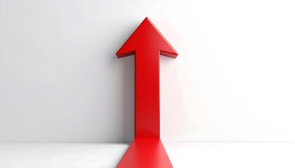 Red arrow pointing upward on a white background