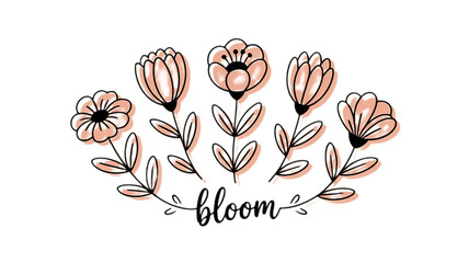 Abstract glowing floral design with copper and pink tones on black background