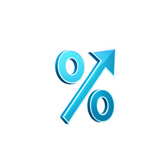 Obraz premium Blue Percentage Symbol with Upward Arrow graphic design