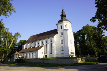 Fototapeta premium The Johanniterkirche Mirow (sometimes also Stadtkirche Mirow, Parish Church Mirow, Schlosskirche Mirow) is a listed church building on the Schlossinsel in Mirow in Mecklenburg-Western Pomerania. Germa