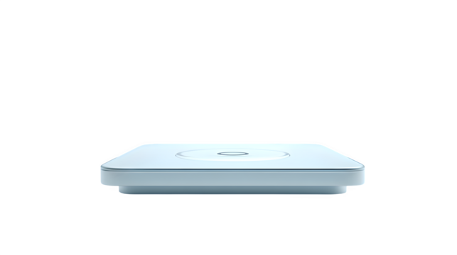 Sleek modern technology device isolated on black background, perfect for tech branding and innovation concepts.