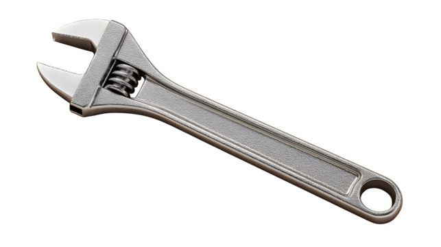 Sleek adjustable wrench, a versatile tool for any DIY project or professional task, ready for action.