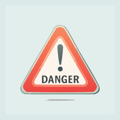 Danger warning sign Vector illustration with clean lines and bold shapes.