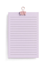 blank note paper with clip