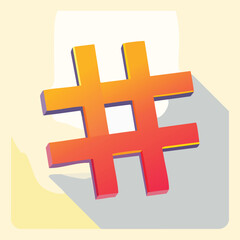 Obraz premium Hashtag symbol Vector illustration with clean lines and bold shapes.
