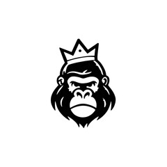 A majestic gorilla with a crown, symbolizing strength and leadership. This striking image captures the essence of wildlife and regal power in nature.