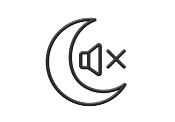 Isolated Mute Mode Moon and Speaker Icon for Night or Silent Settings